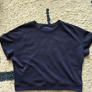 Navy Blue Textured Women's Top